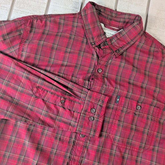 G.H. Bass & Co. Other - G.H. Bass & Co. Button Down Shirt Mens Large Plaid Red Black Long‎ Sleeve Cotton